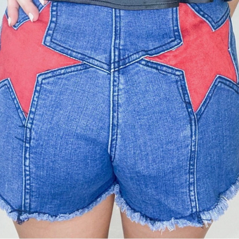 Saints & Hearts suede star high rise stretch short